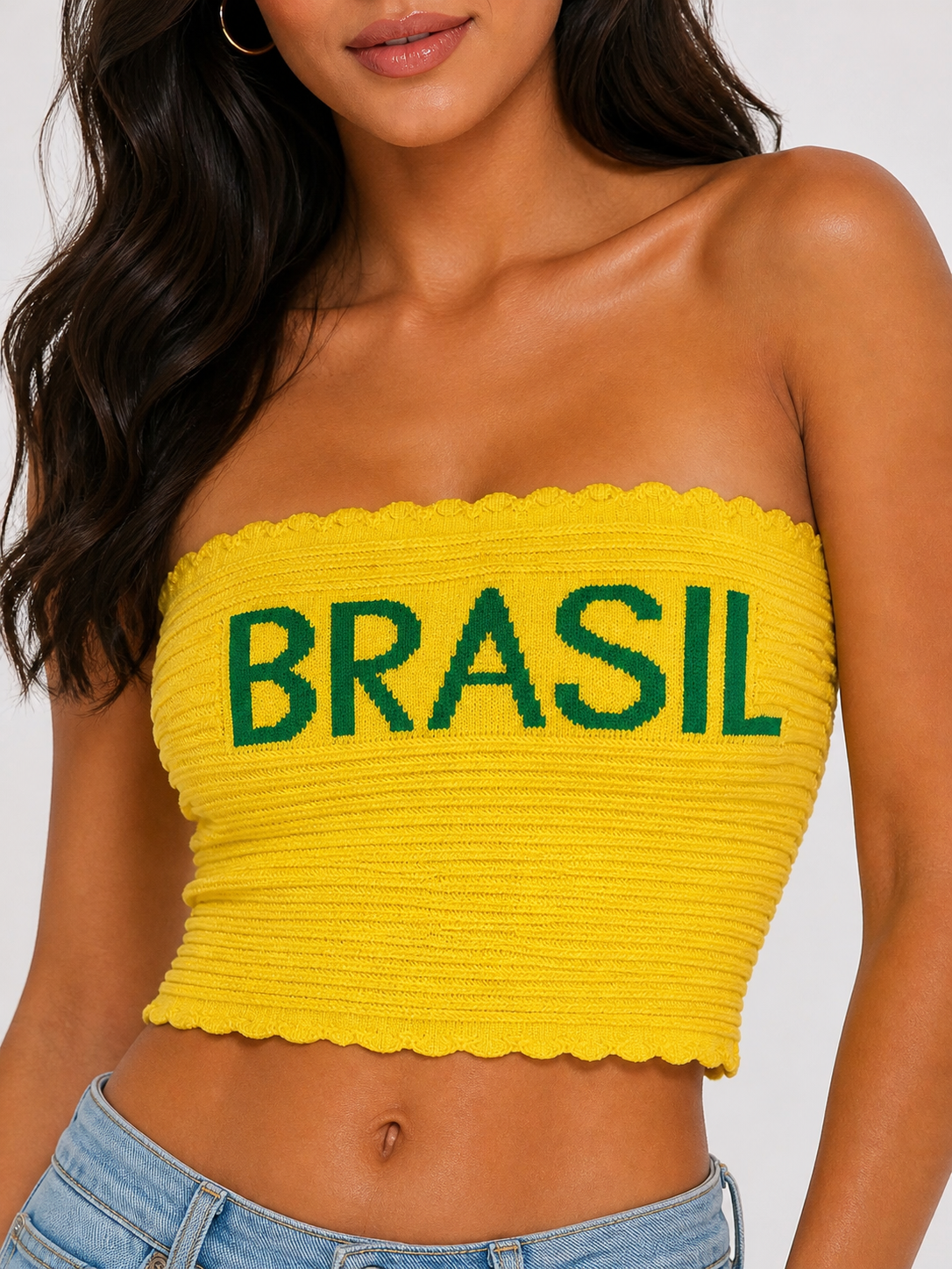 Top Faixa Brasil Glow - Amarelo