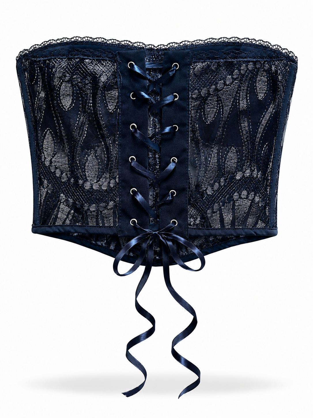 Cropped Corset Black Lace - Preto