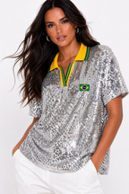 Blusa Paetê Copa Glam - Prata