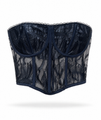Cropped Corset Black Lace - Preto