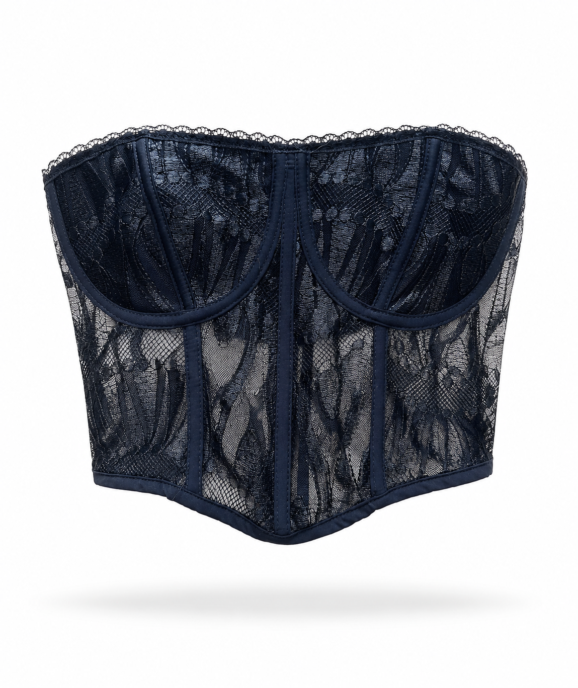 Cropped Corset Black Lace - Preto