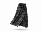 Saia Midi Renda Black Essence - Preto