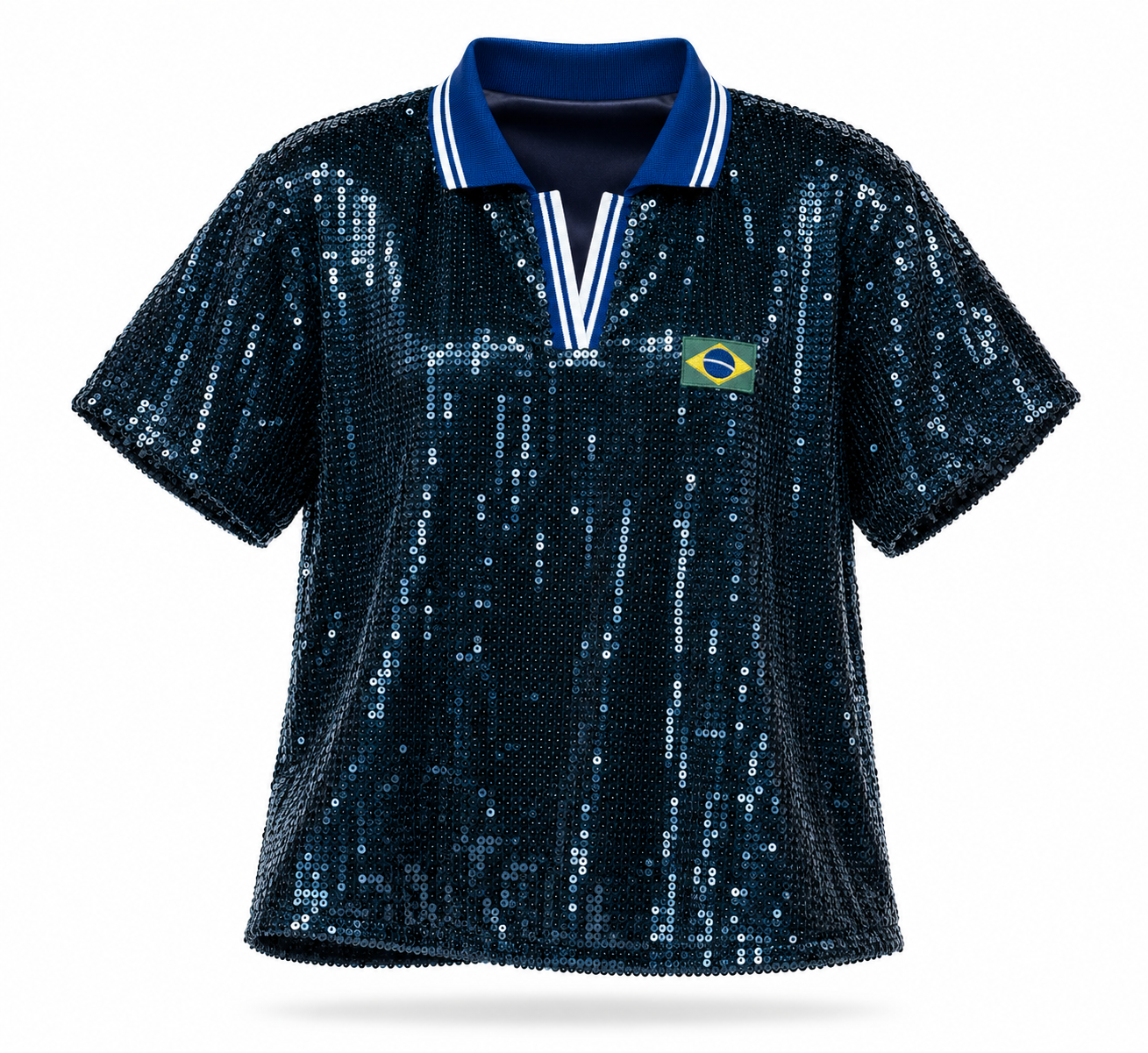Blusa Paetê Copa Glam - Azul Escuro