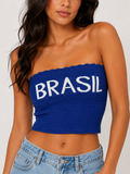 Top Faixa Brasil Glow - Azul