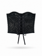 Cropped Corset Renda Transparente Black