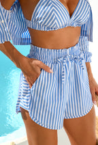 Conjunto Dolce Listrado - Azul