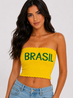 Top Faixa Brasil Glow - Amarelo