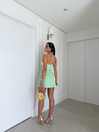 Conjunto Shorts Saia e Blusa Frente - Verde