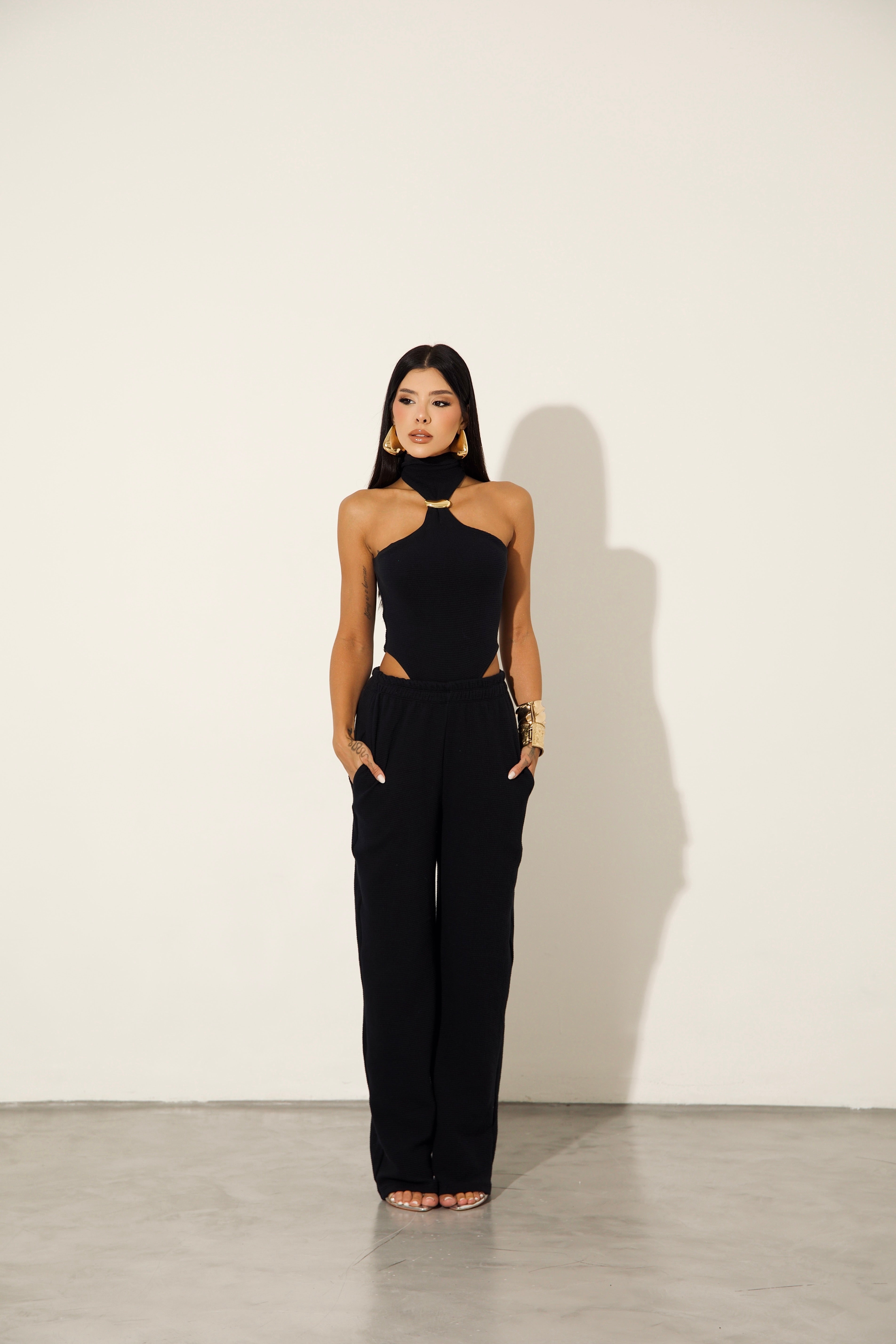 Conjunto Monaco Calça e Body - Preto