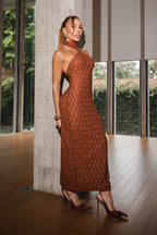 Vestido Midi - Marrom