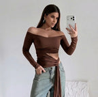 Blusa Off Glow - Marrom