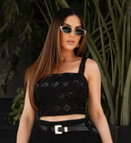 Cropped Black Shine – Paetê &amp; Renda Premium