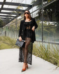 Saia Midi Renda Noir - Preto