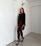 Legging Pezinho Sculpt – Premium Marrom Escuro