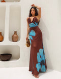Vestido Decote Degagê - Marrom
