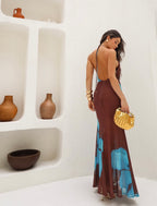 Vestido Decote Degagê - Marrom