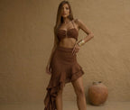 Conjunto Saia Com Babado E Top