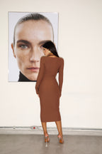 Vestido Midi Elegance - Marrom
