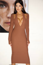 Vestido Midi Elegance - Marrom