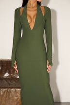Vestido Midi Elegance - Verde Musgo