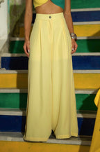 Calça Pantalona Flow Alfaiataria - Amarelo