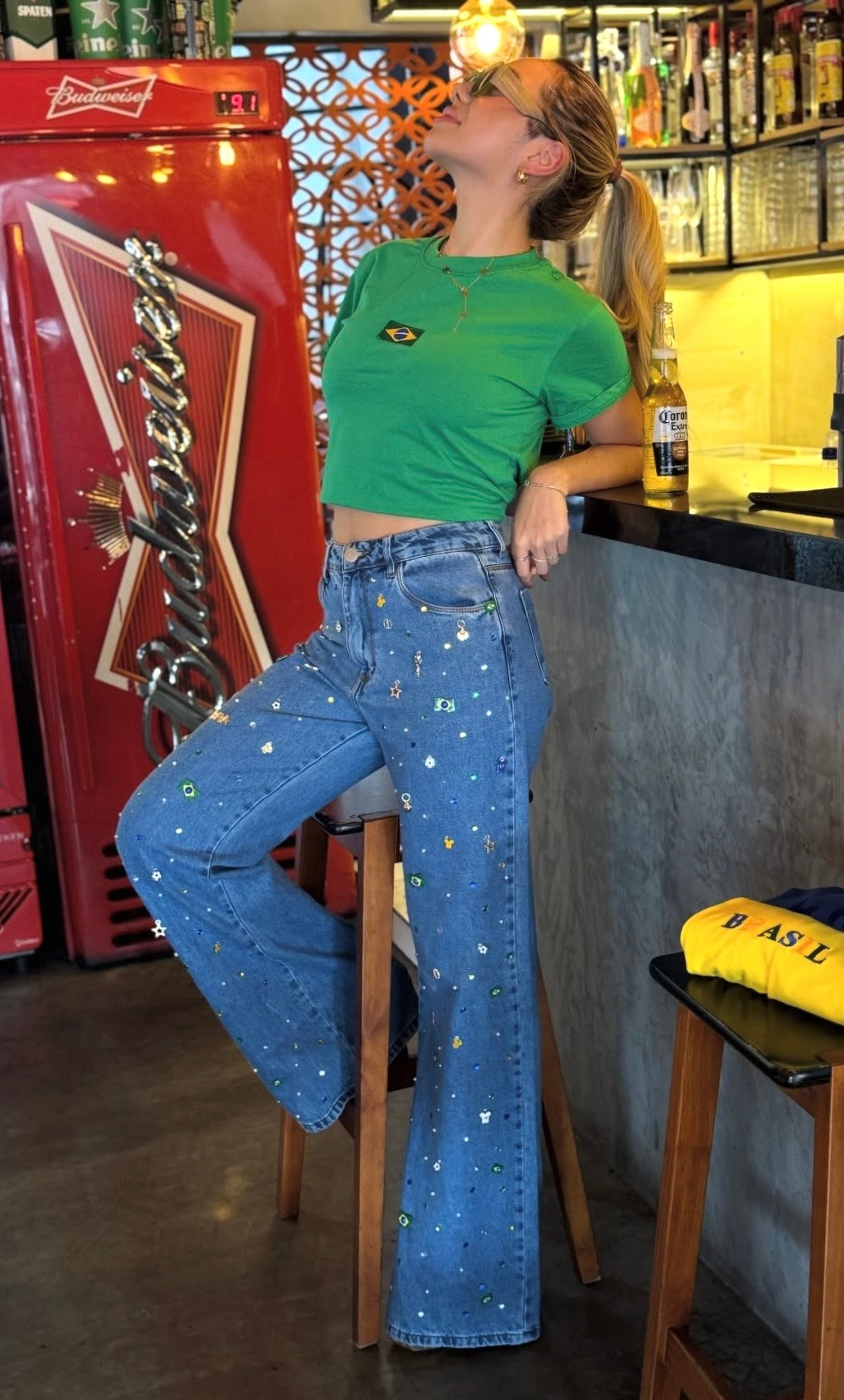 Calça Wide Leg Charms do Brasil