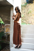 Conjunto Calça Aladin e Corset - Marrom