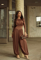 Macacão Elegance Flow - Marrom