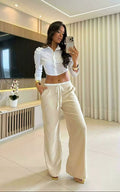 Calça Linen Soft Chic - Nude Creme