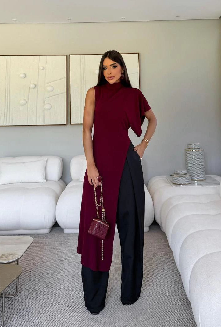Blusa Tunic - Bordô