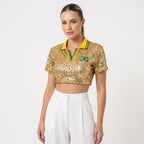 Blusa Brasil Seleção Glow - Dourado
