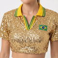 Blusa Brasil Seleção Glow - Dourado