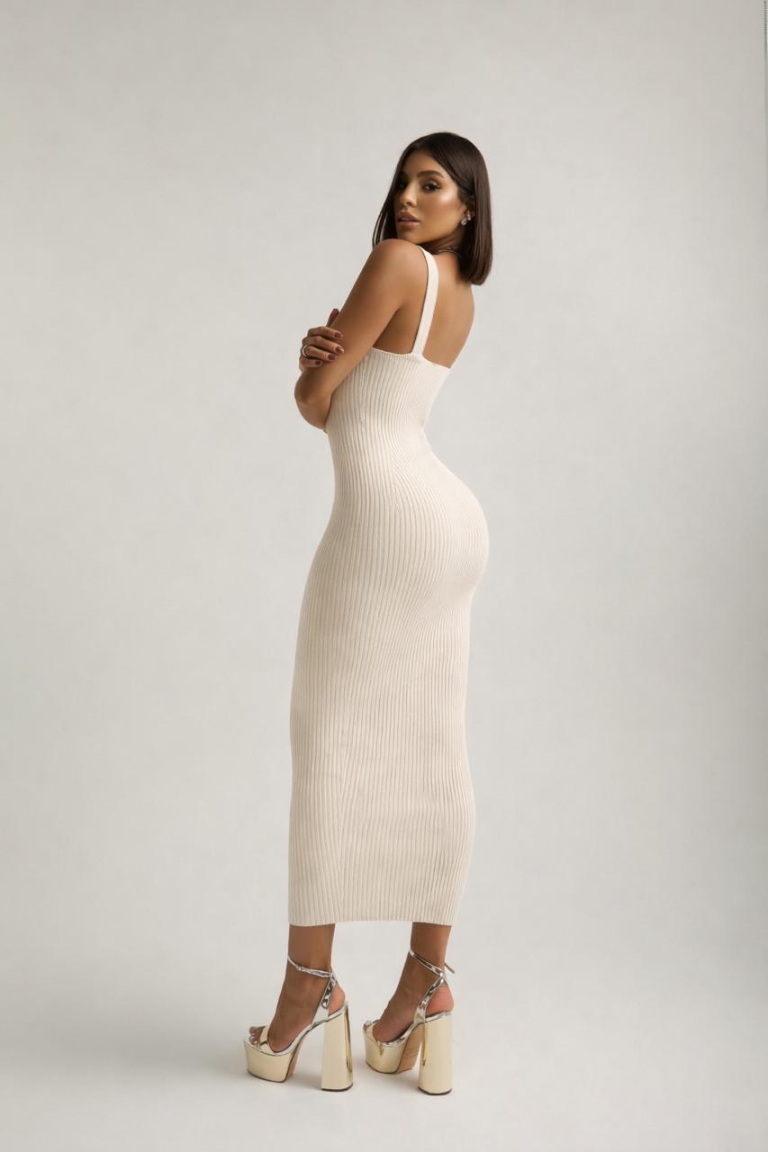 Vestido Tricô Modal Elegance - Off
