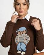 Suéter Teddy Style Modal - Marrom