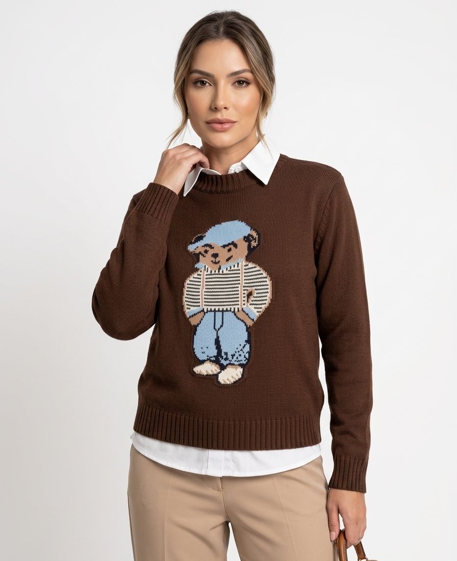Suéter Teddy Style Modal - Marrom