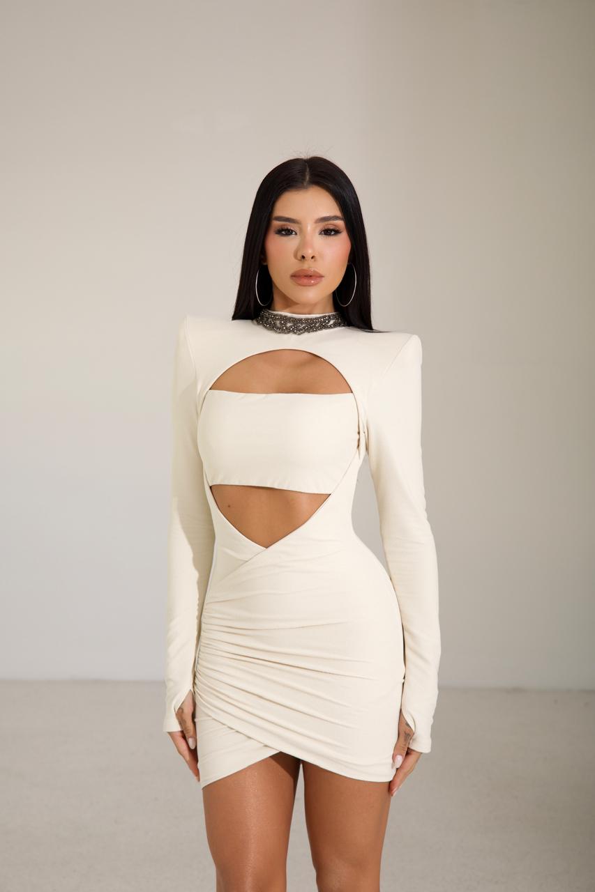 Vestido Aura Sculpt - Off White