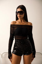 Short Black Glam - Preto