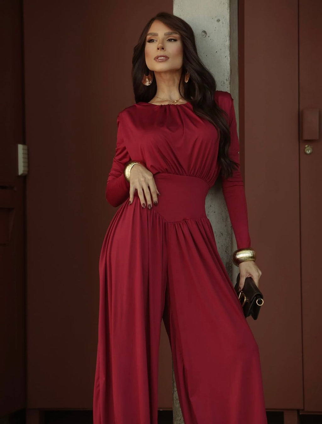 Macacão Elegance Flow - Vermelho