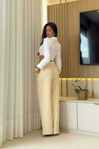 Calça Linen Soft Chic - Nude Creme