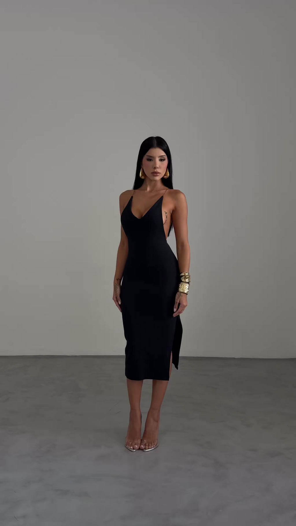 Vestido Midi Celine - Preto