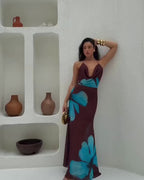 Vestido Decote Degagê - Marrom