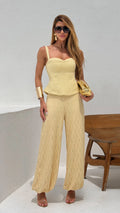 Conjunto Calça Aladin e Corset - Amarelo